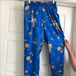 Printed silk trouser pant